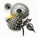 dandelion rainbow masculine tattoo design idea