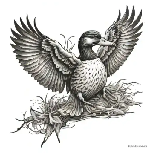 duck hunting  tattoo design idea