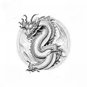 dragon art deco tattoo design idea