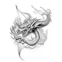 dragon art deco tattoo design idea