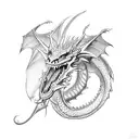 dragon art deco tattoo design idea