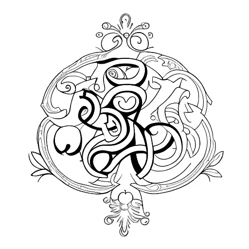 initials of the names Viola and Andrea tattoo design idea