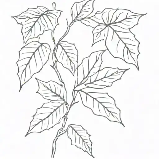 ivy leaf and Koa  tattoo design idea