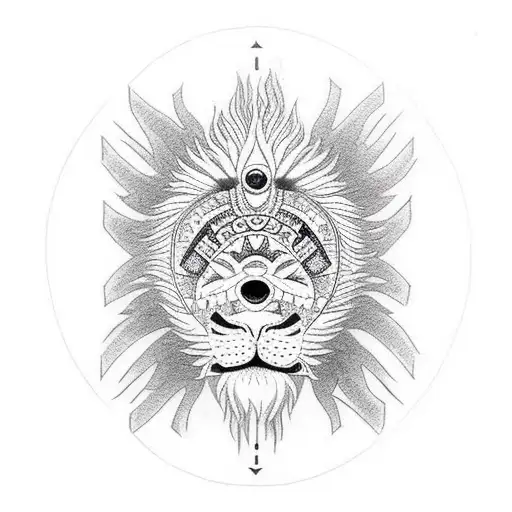 All Seeing Eye Lion tattoo design idea