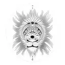 All Seeing Eye Lion tattoo design idea