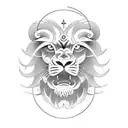 All Seeing Eye Lion tattoo design idea