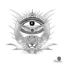All Seeing Eye Lion tattoo design idea