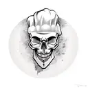 Skull chef Knife old school tattoo design idea
