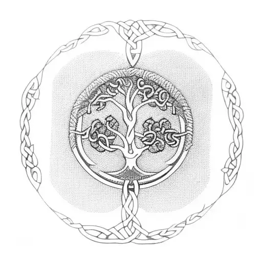 Celtic tree of life tattoo design idea
