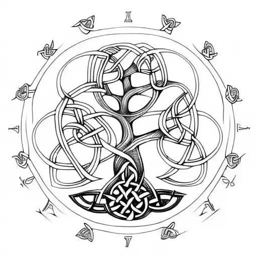 Celtic tree of life tattoo design idea