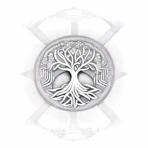 Celtic tree of life tattoo design idea
