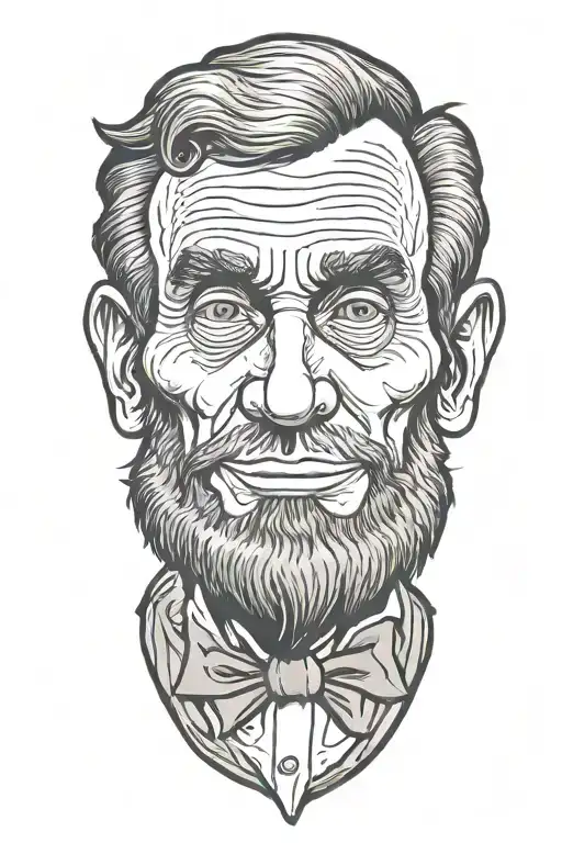 abe lincoln playing video games tattoo design idea