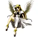 angel with demons tattoo design idea