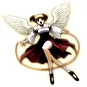 angel with demons tattoo design idea