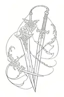 guts Sword and asta Sword stabbing tattoo design idea
