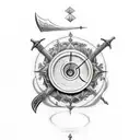 I would like a tattoo that involces a sword and a sand timer that signifies struggling with time tattoo design idea