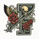 the numbers 1234 in rock n roll style tattoo tattoo design idea