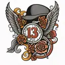 the numbers 1234 in rock n roll style tattoo tattoo design idea