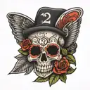 the numbers 1234 in rock n roll style tattoo tattoo design idea