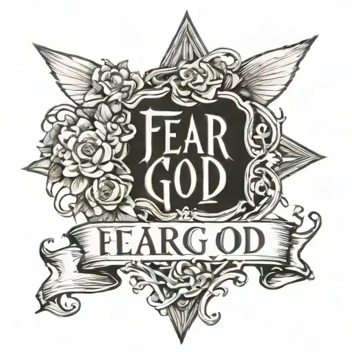 Fear God" in writing lyrics tattoo design idea