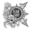 Fear God" in writing lyrics tattoo design idea