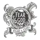 Fear God" in writing lyrics tattoo design idea