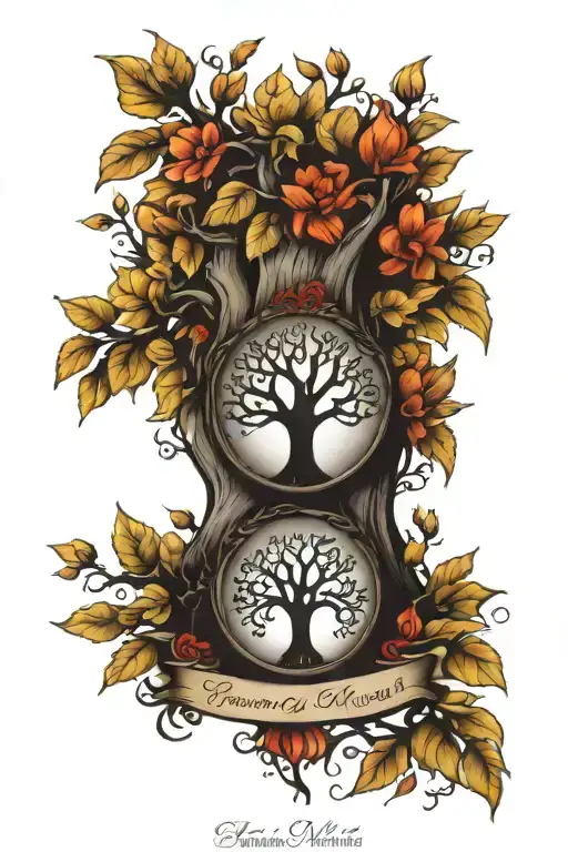 a family tree with the initials of your family tattoo design idea