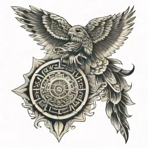 aztec calendar tattoo design idea