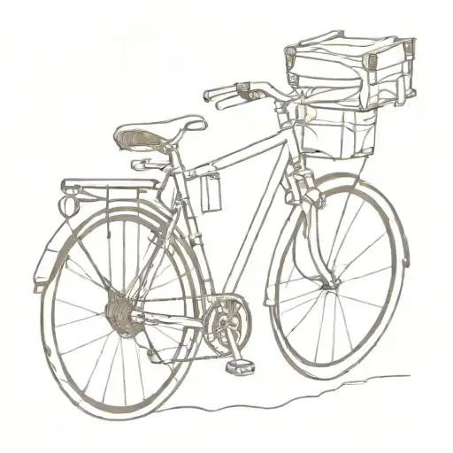 bike touring bicicly with bags tattoo design idea
