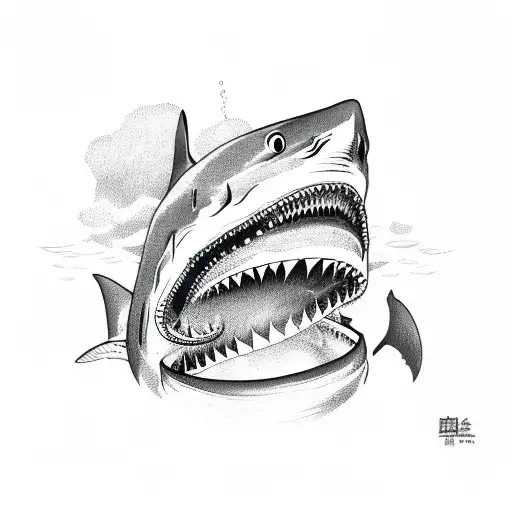 Shark with mouth opened  tattoo design idea