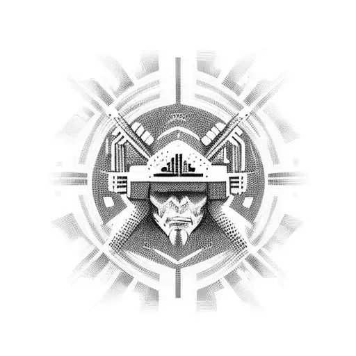 cyber sigilism tattoo design idea
