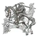 horse and grim reaper holding a scythe tattoo design idea