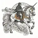 horse and grim reaper holding a scythe tattoo design idea