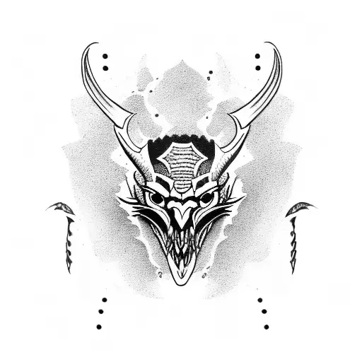 Hannya mask with ravens tattoo design idea