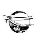 globe on top of a suitcase with visa stamps and with line going through and airplane at the end of the line tattoo design idea