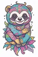 Lisa frank sloth tattoo design idea