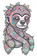 Lisa frank sloth tattoo design idea