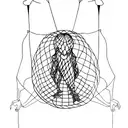 cocoon with legs tattoo design idea