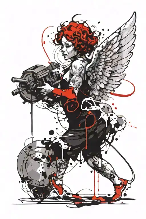 cherub angel tattoo design idea