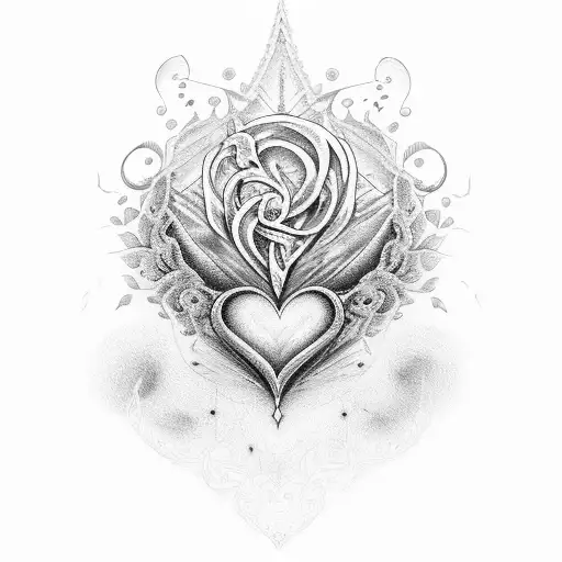 corazon formado por los nombres Sofia y Maite tattoo design idea