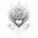 corazon formado por los nombres Sofia y Maite tattoo design idea