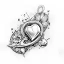 corazon formado por los nombres Sofia y Maite tattoo design idea