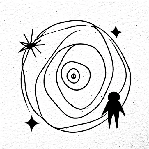 Blanket on the ground doodle tattoo design idea