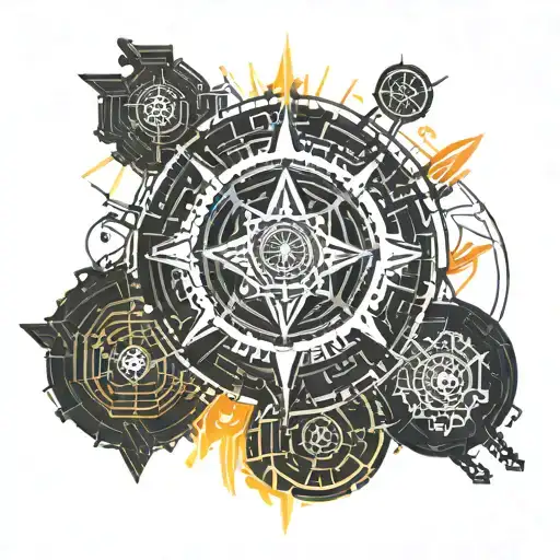 The sun shining while it's raining tattoo design idea