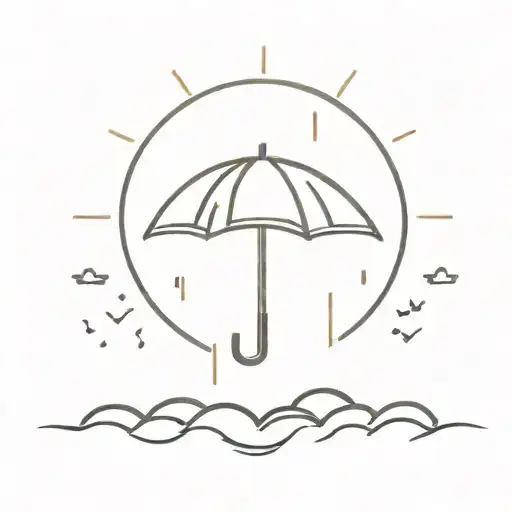 The sun shining while it's raining tattoo design idea