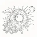 The sun shining while it's raining tattoo design idea