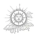 The sun shining while it's raining tattoo design idea