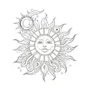 The sun shining while it's raining tattoo design idea