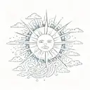 The sun shining while it's raining tattoo design idea