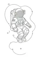 astronaut floating tattoo design idea